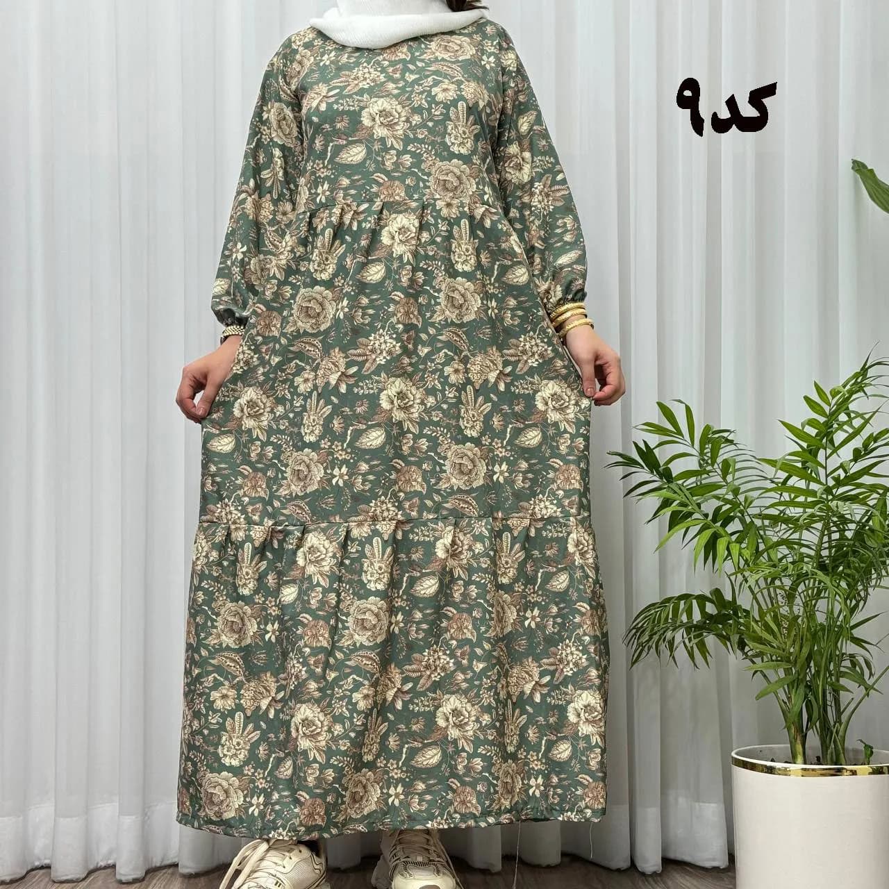 پیراهن ساحلی زنانه بوگاتی مدل دنیا فری سایز تا سایز 50 جنس فلور بوگاتی کمربنددار بدون بدن نما — تصویر ۶