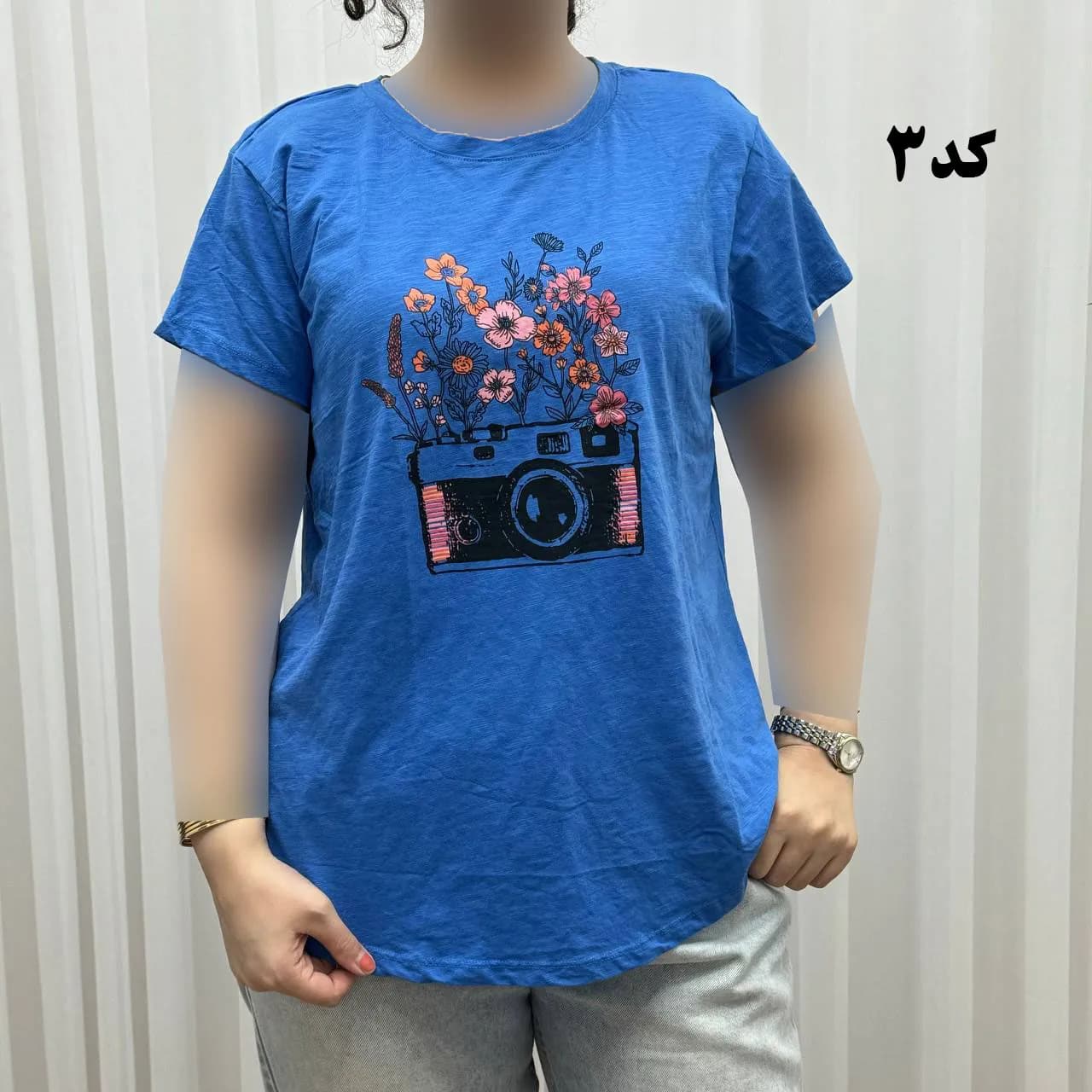 تیشرت طرحدار وارداتی نخ پنبه چهارفصل زنانه دخترانه سایز S تا XXXL کد 1175 — تصویر ۴