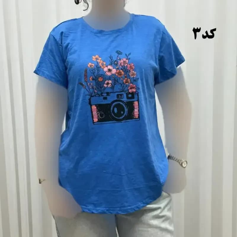 تیشرت طرحدار وارداتی نخ پنبه چهارفصل زنانه دخترانه سایز S تا XXXL کد 1175 — تصویر ۸