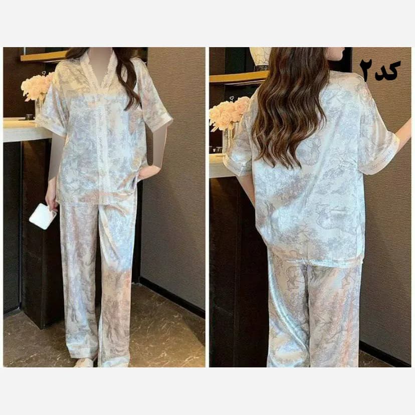 بلوز شلوار ساتن وارداتی زنانه کد 1277 شیک و راحت چهارفصل سایز XL 2XL — تصویر ۳