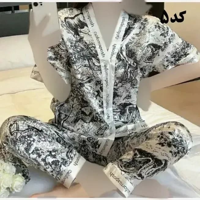 بلوز شلوار ساتن وارداتی زنانه کد 1277 شیک و راحت چهارفصل سایز XL 2XL — تصویر ۱۰