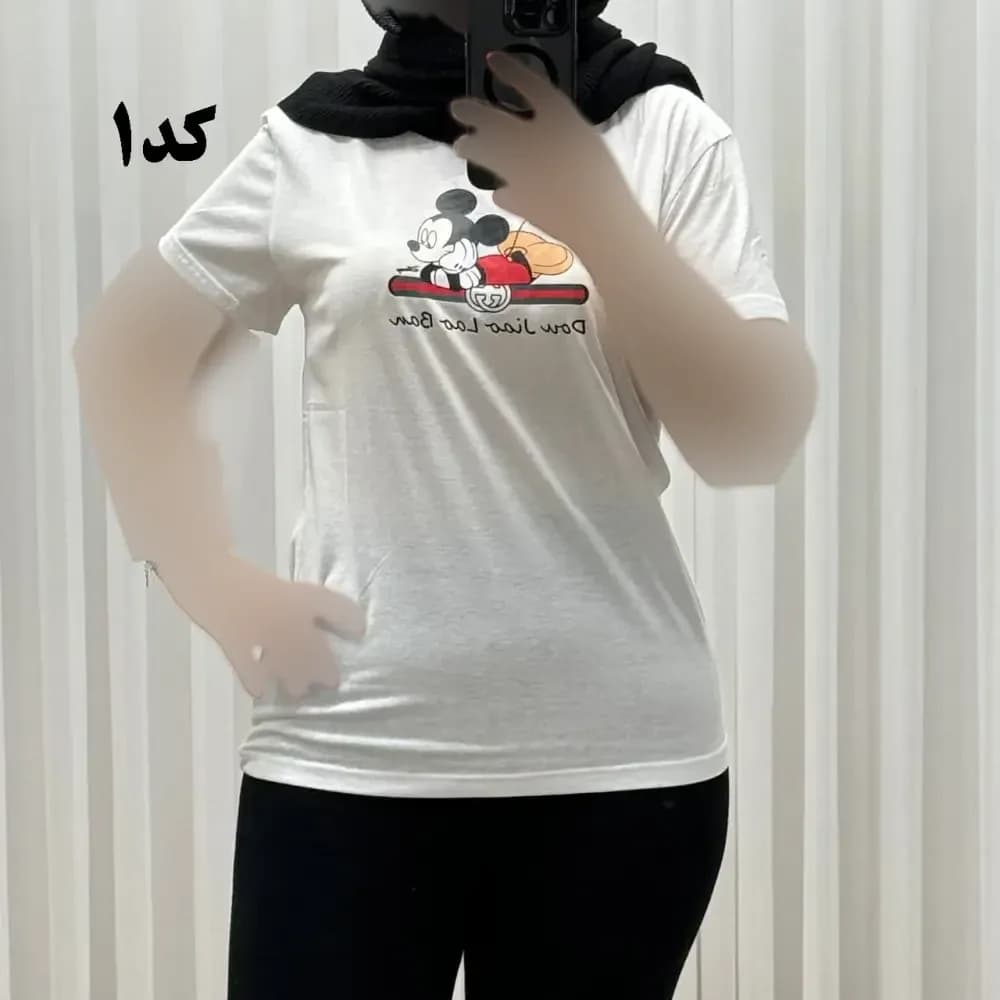 تیشرت زنانه وارداتی میکس طرحبندی کد 1269 جنس نخ پنبه چهارفصل تنخور راحت سایز M L XL — تصویر ۵