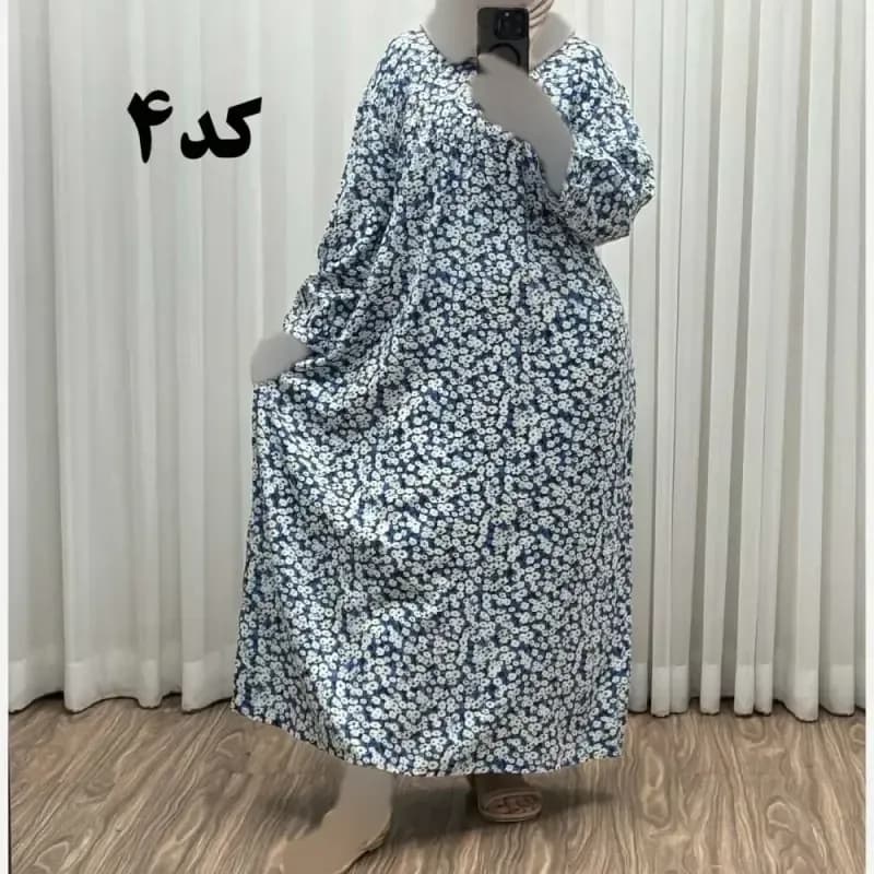 پیراهن سایزبزرگ نخی فری سایز تا 52 هندی کد 1498 — تصویر ۱۰