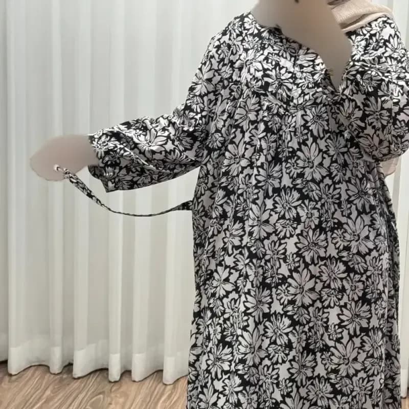 پیراهن سایزبزرگ نخی فری سایز تا 52 هندی کد 1498 — تصویر ۱۱