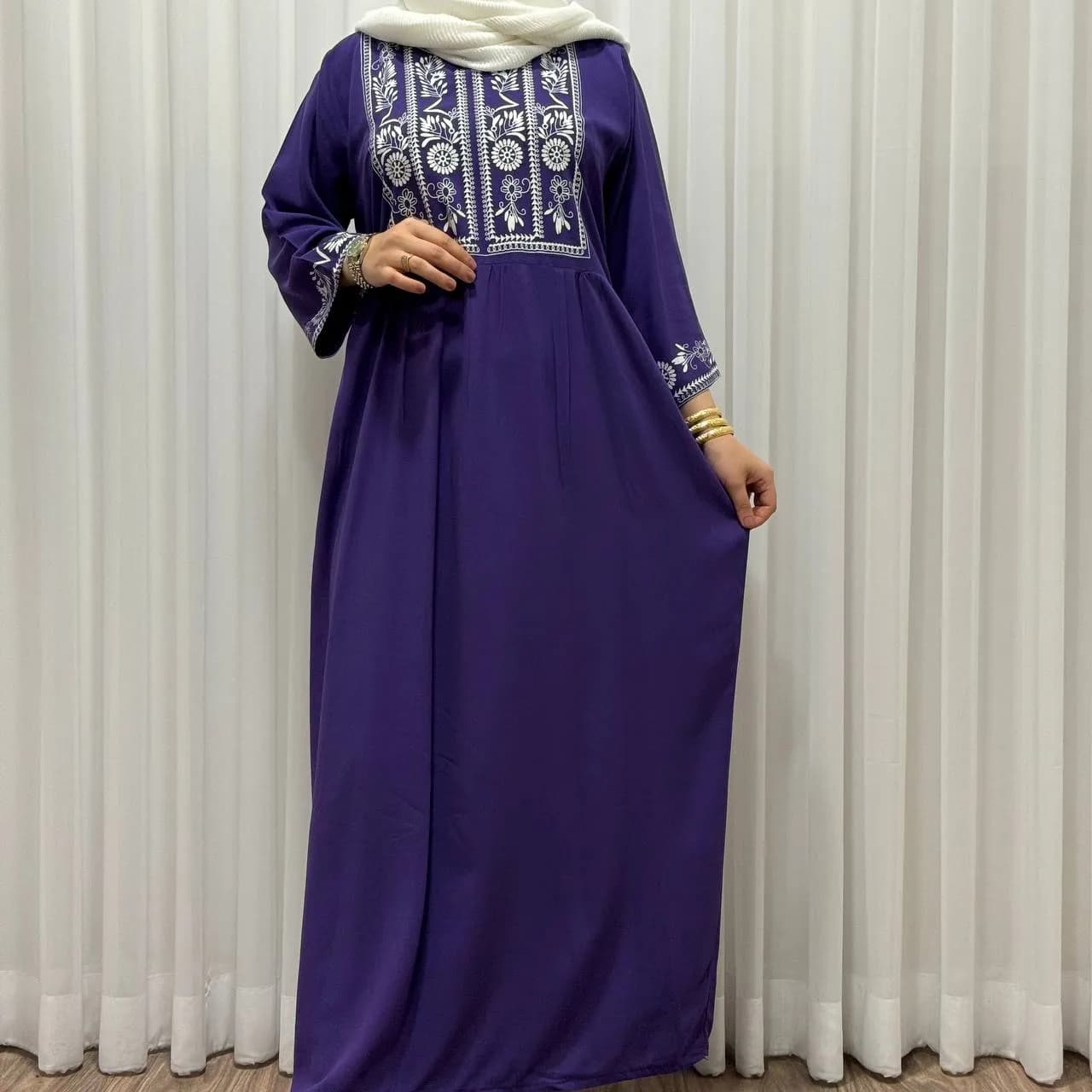 پیراهن ساحلی زنانه نخی مدل الهه فری سایز تا 46 کمربند دار تن خور شیک و راحت چهارفصل سایه نمیندازد — تصویر ۵