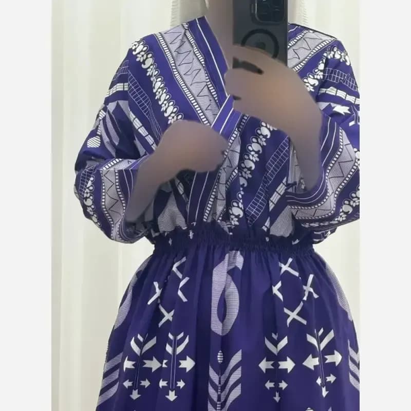 پیراهن ساحلی ترمه آسمانی بوگاتی فری سایز تا 48 شیک و راحت چهارفصل بدون آبرفت و چروک — تصویر ۱۲