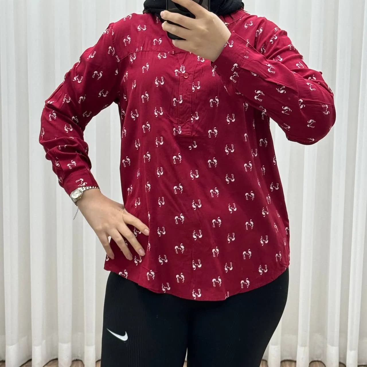 شومیز نخی وارداتی مدل فلامینگو کد 1363 فری سایز تا 50 تنخور شیک و راحت چهارفصل — تصویر ۶