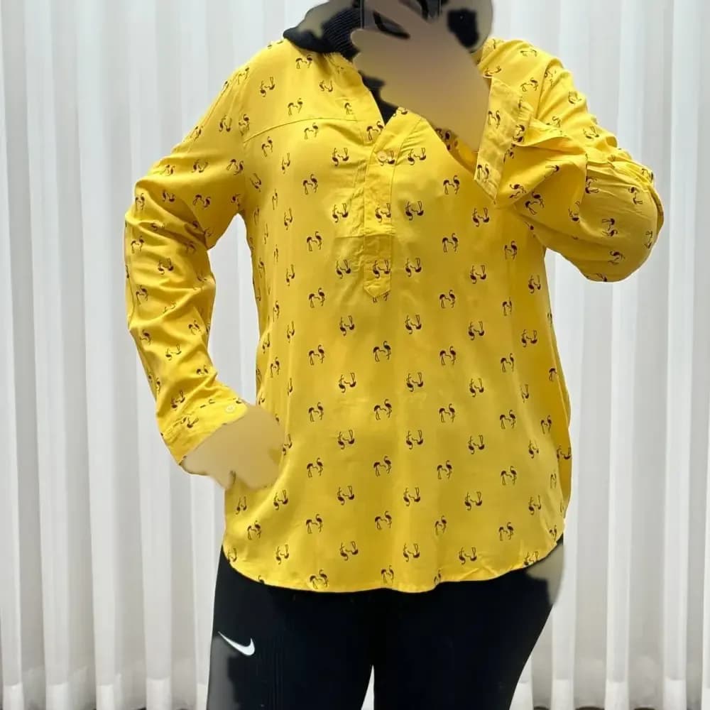 شومیز نخی وارداتی مدل فلامینگو کد 1363 فری سایز تا 50 تنخور شیک و راحت چهارفصل — تصویر ۱۰