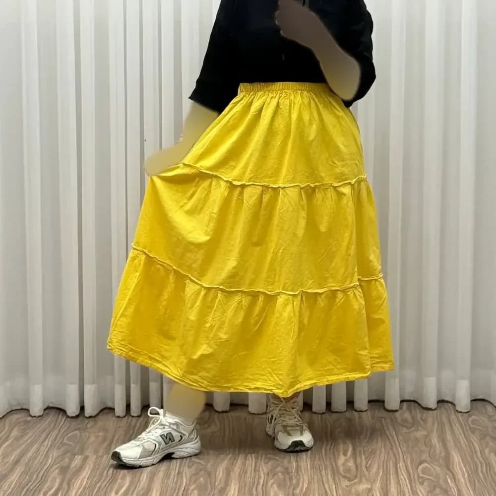 دامن الیاف فری سایز تا سایز 50 قد 100 سانتیمتر شیک و راحت چهار فصل زنانه دخترانه — تصویر ۱۱
