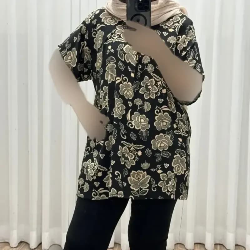 تیشرت نخی سایزبزرگ فری سایز تا 52 قد 90 دور سینه 140 زنانه چهارفصل شیک راحت — تصویر ۹