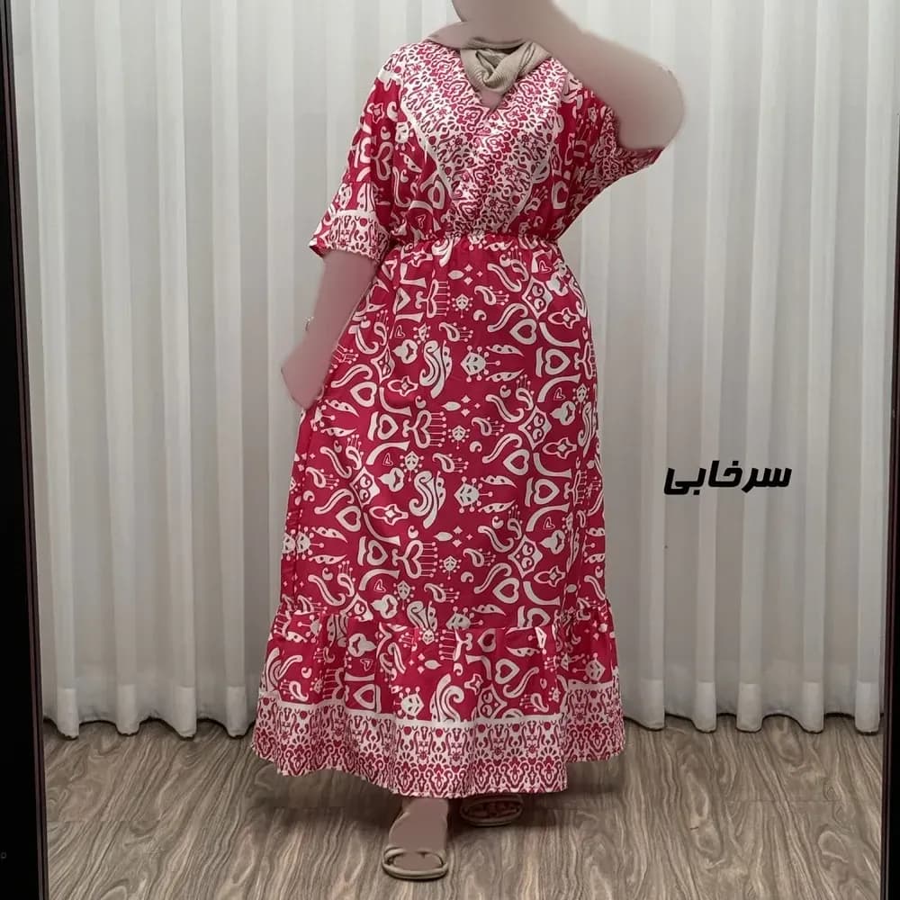 پیراهن زنانه فلور بوگاتی مدل دنیا چپ و راستی فری سایز مناسب تا 44 — تصویر ۵