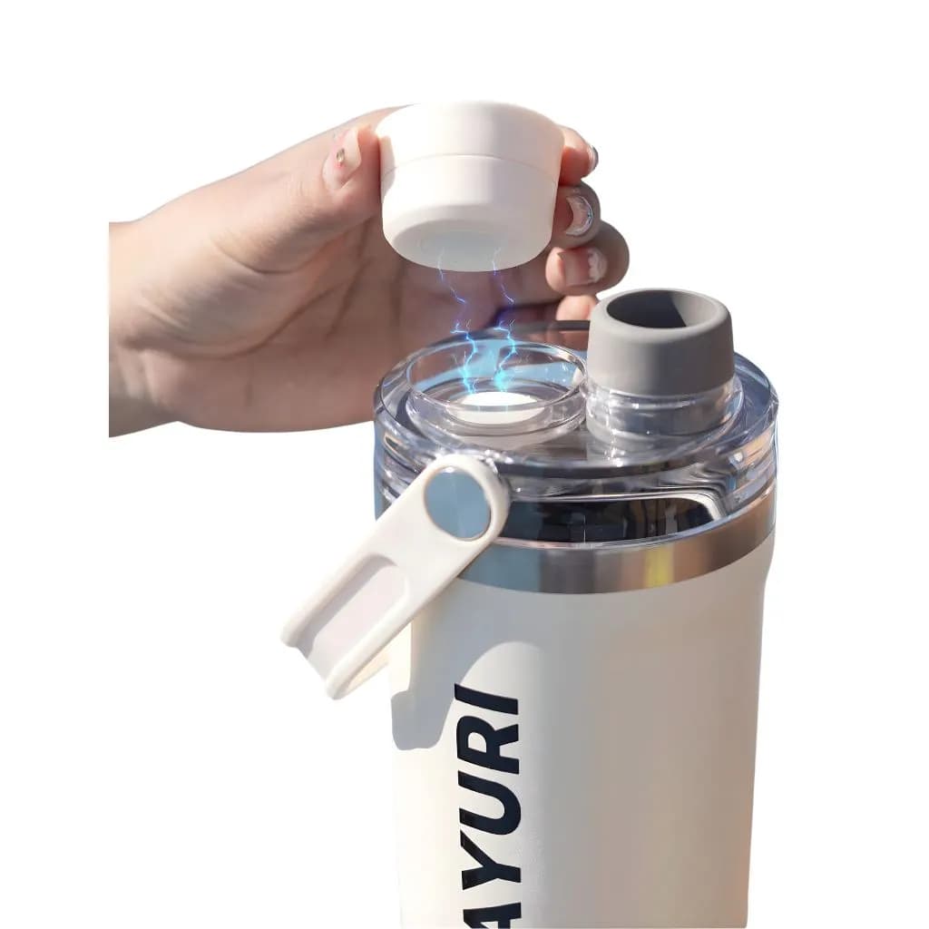 بطری آب ورزشی استیل 800ML دسته دار — تصویر ۳