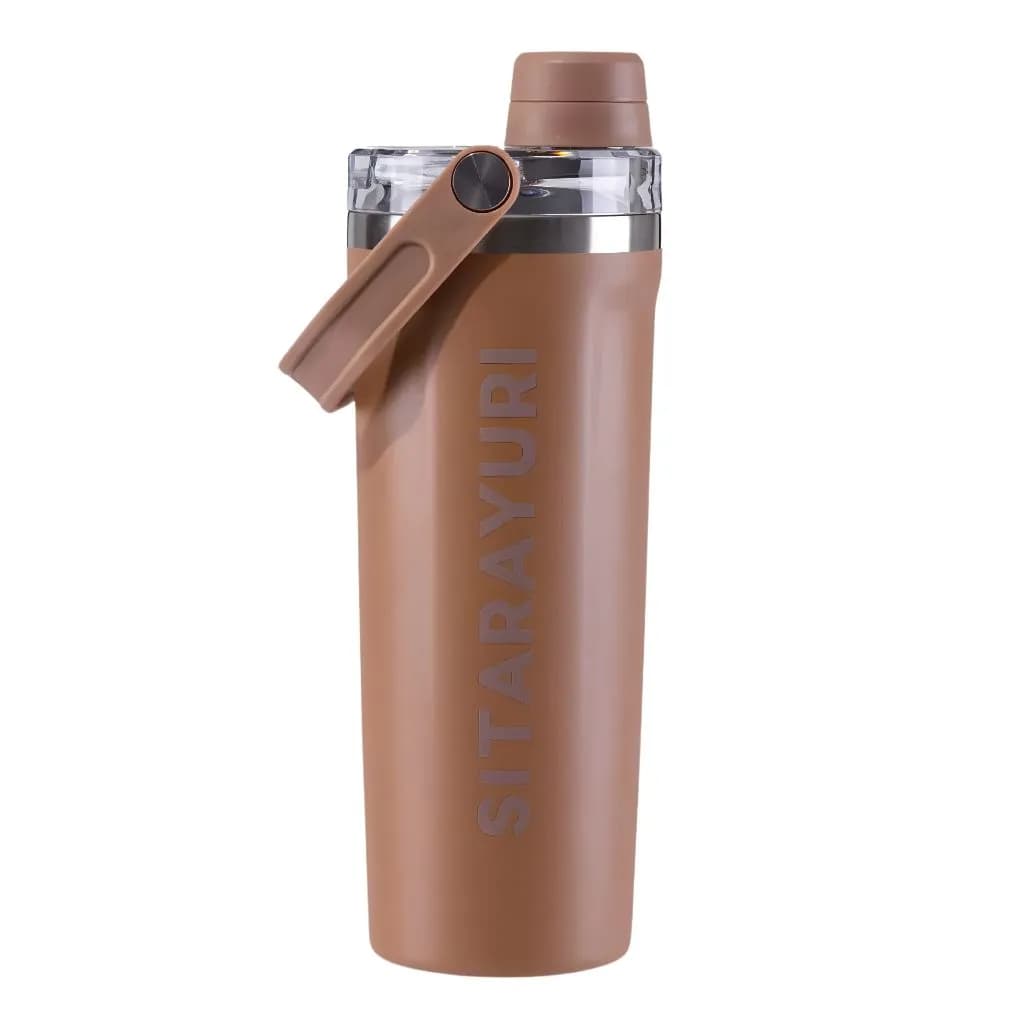 بطری آب ورزشی استیل 800ML دسته دار — تصویر ۶