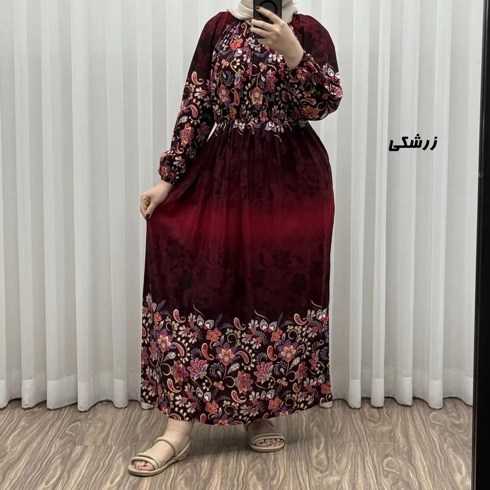 پیراهن ساحلی نخی زنانه فری سایز مدل حاشیه ترمه مناسب سایز 38 تا 50 — تصویر ۴