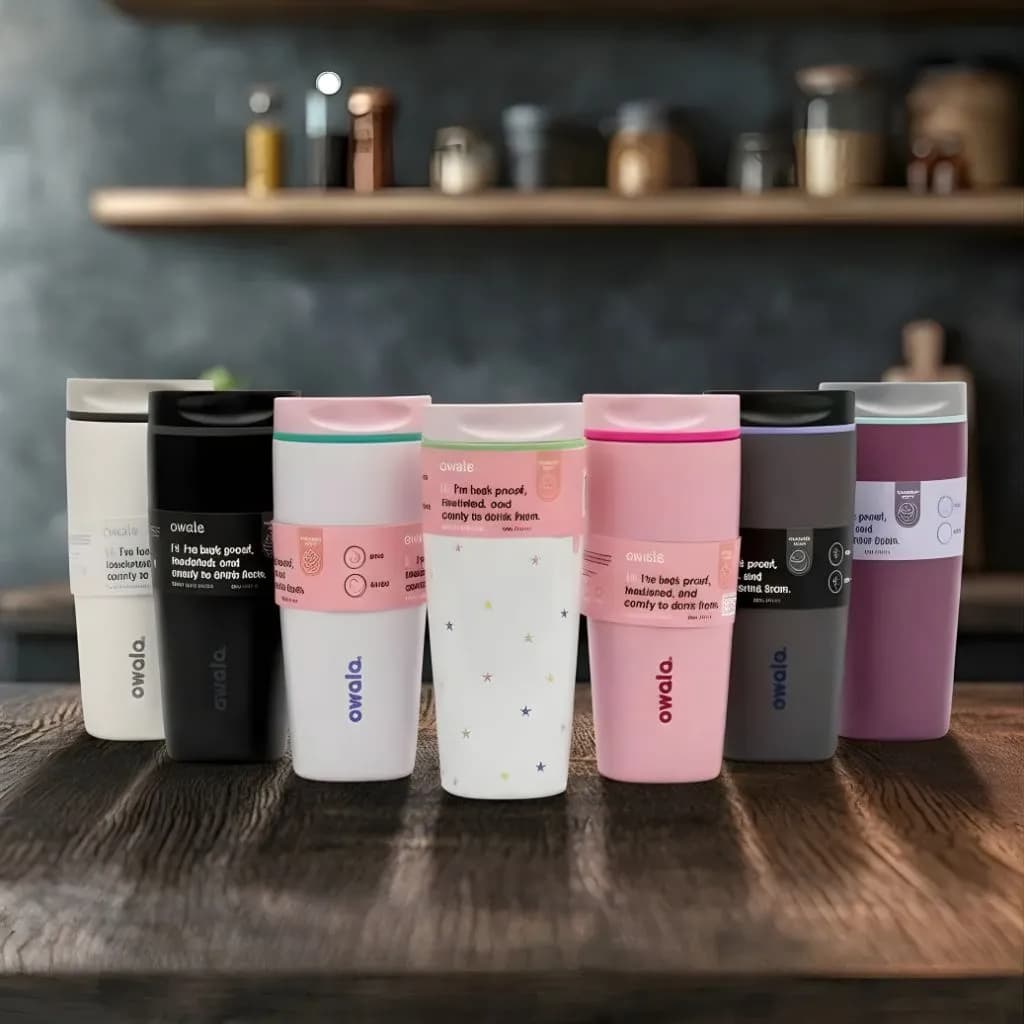 تراول ماگ مینیمال برند owala مدل آسان نوش 20oz — تصویر ۲