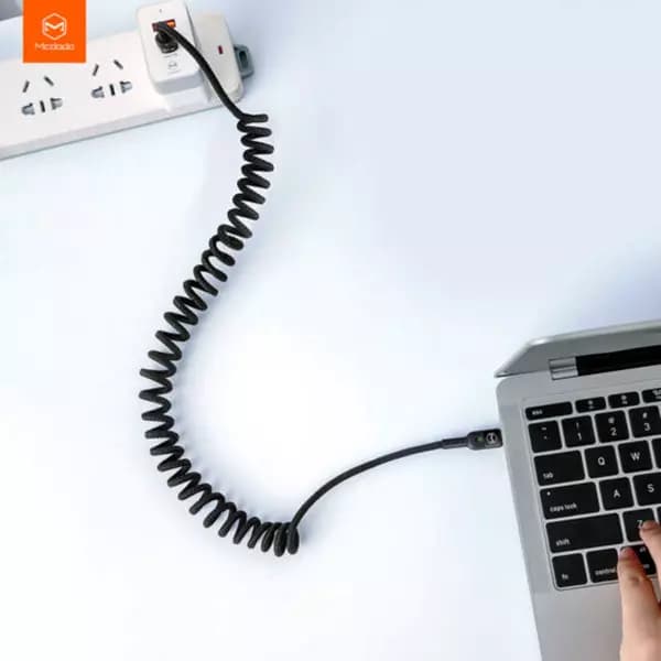 کابل شارژ فنری تایپ سی به تایپ سی 60 وات مک دودو مدل CA-7860 طول 1.8 متر — تصویر ۳