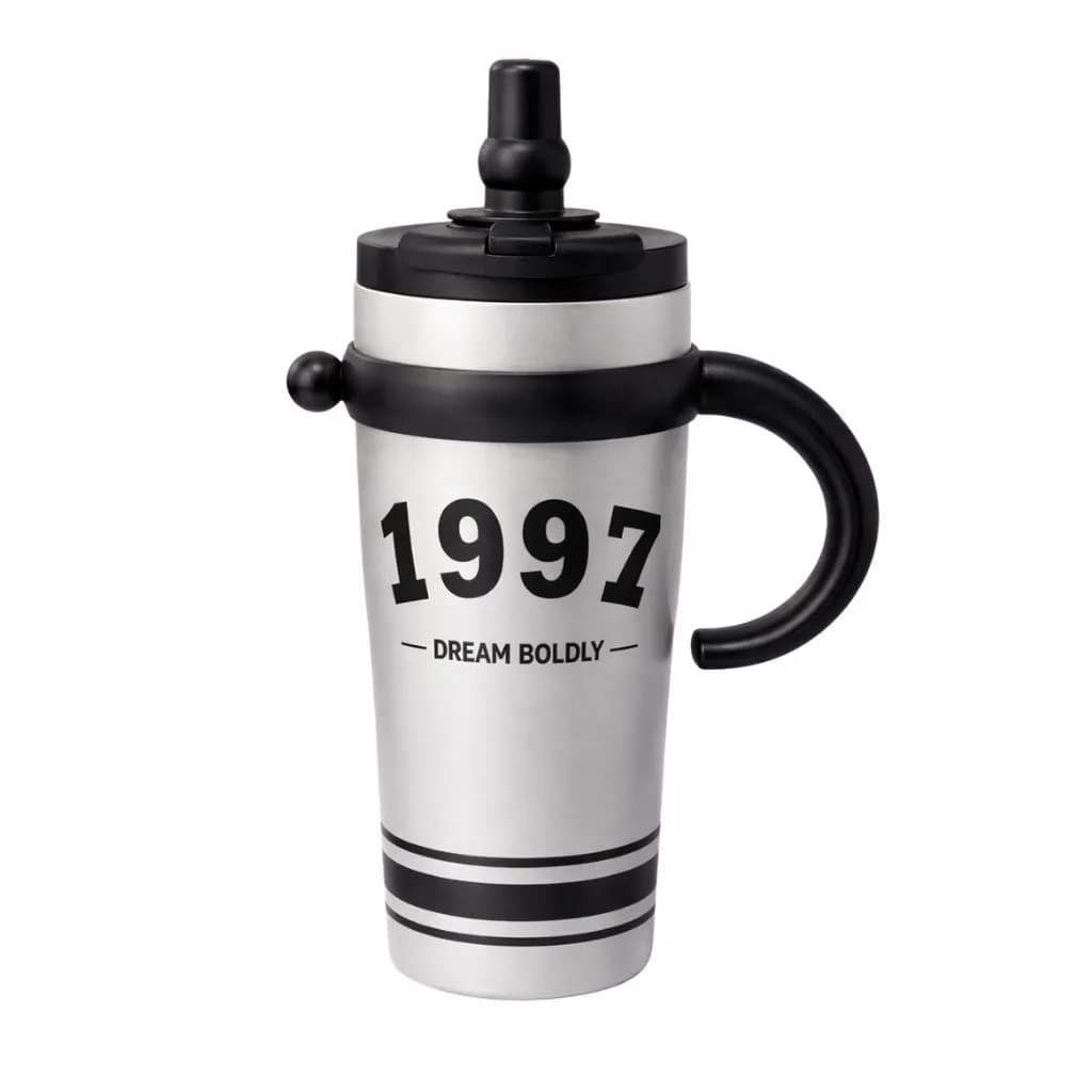 تراول ماگ استیل طرح کالج کلاسیک 1997 1Litr برند Diyi — تصویر ۳