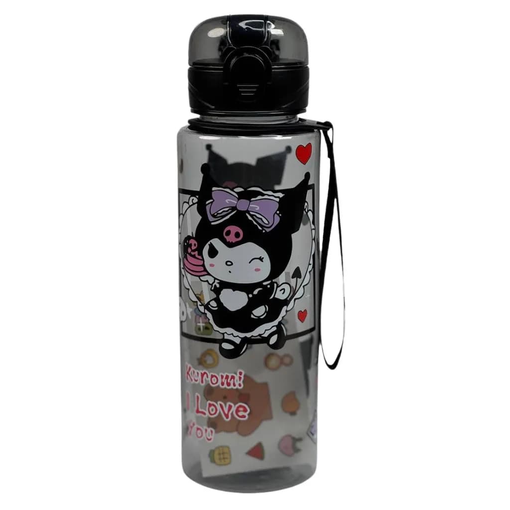 قمقمه کرومی مشکی شفاف مدل آسان نوش گنجایش 700ml کد m270