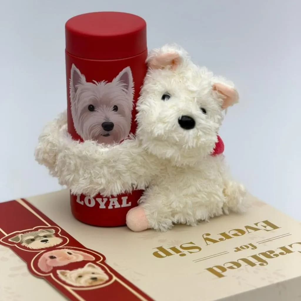 پک هدیه لاکچری تراول ماگ و عروسک LOVE TEDDY برند DIYI — تصویر ۸