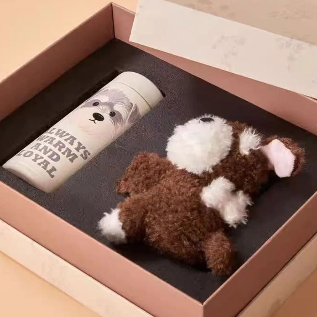 پک هدیه لاکچری تراول ماگ و عروسک LOVE TEDDY برند DIYI — تصویر ۶