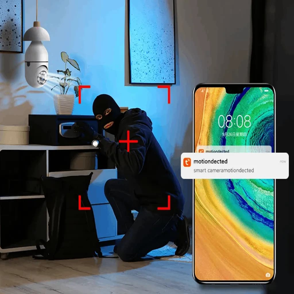 دوربین لامپی چرخشی هوشمند WiFi panaroma Camera — تصویر ۵