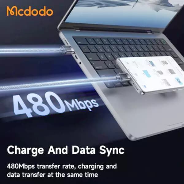 کابل USB به تایپ سی بدنه مگنتی 1.2متر 100 وات مک دودو مدل CA-5650 — تصویر ۴