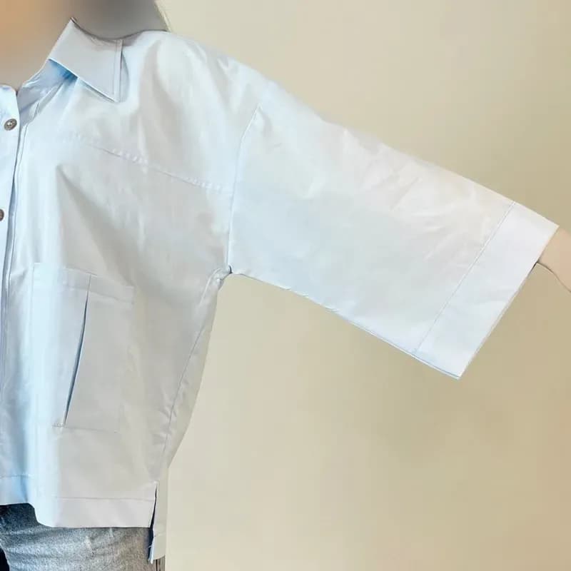 شومیز دوجیب لینن زنانه — تصویر ۳
