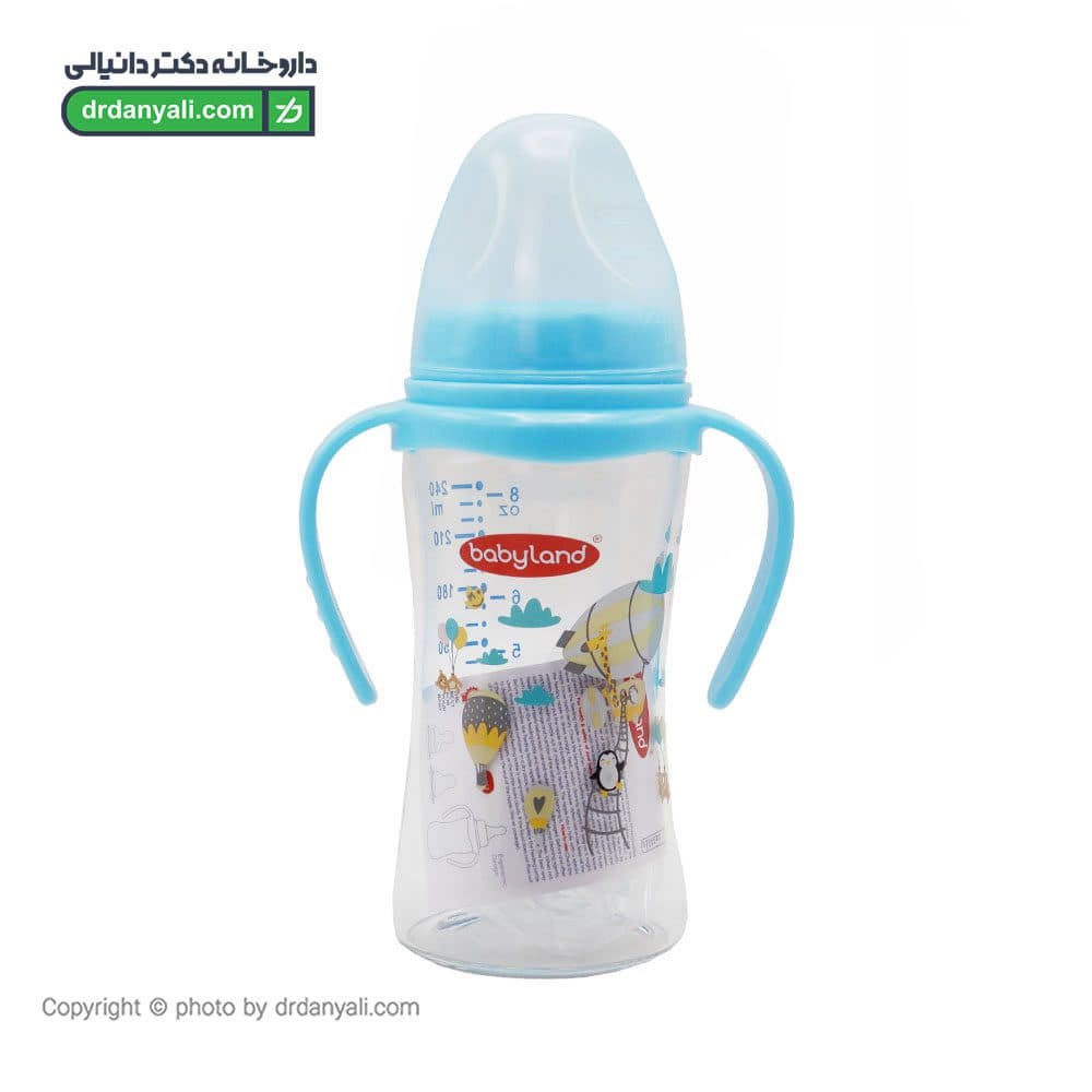شیشه شیر پیرکس آنتی کولیک بیبی لند کد 491 240 میلی لیتر — تصویر ۲