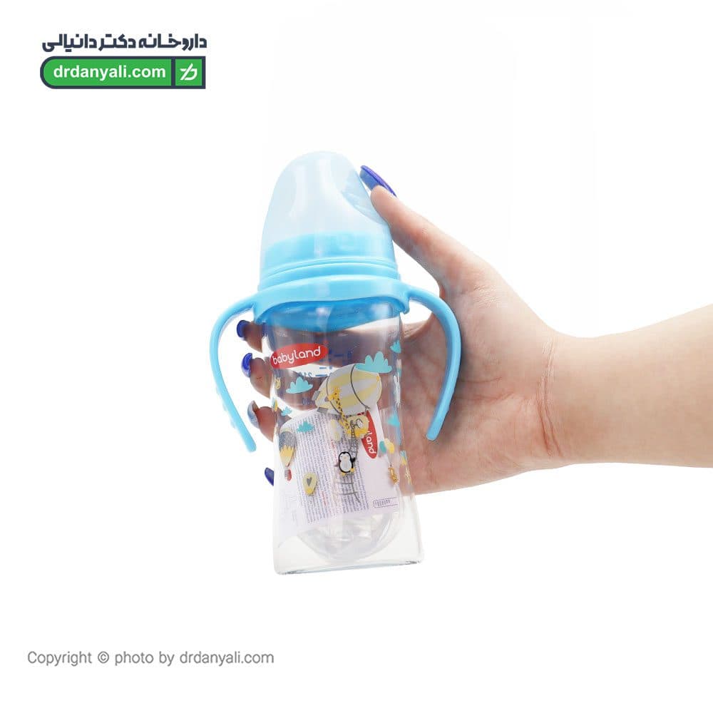 شیشه شیر پیرکس آنتی کولیک بیبی لند کد 491 240 میلی لیتر — تصویر ۳