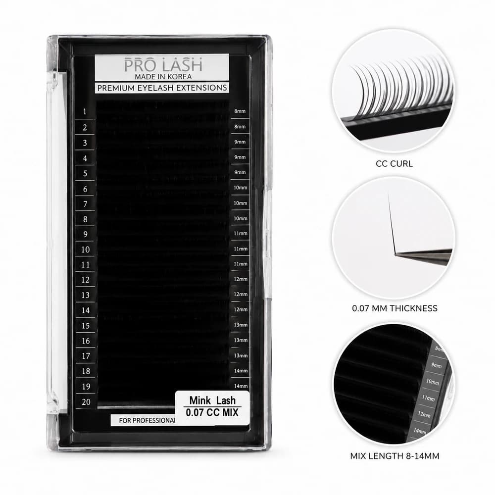 پالت مژه والیوم پرولش Pro Lash Mink lash 0.07 CC-Mix