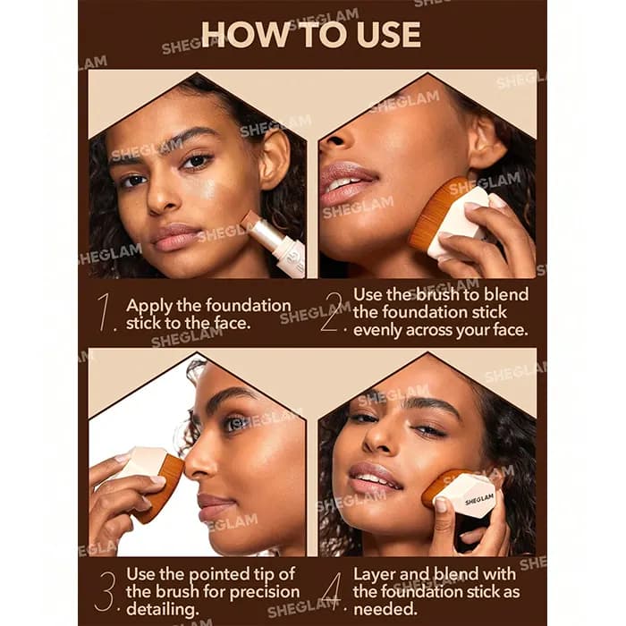 براش کرم پودر مگنتی شیگلم Sheglam Foundation Brush — تصویر ۸