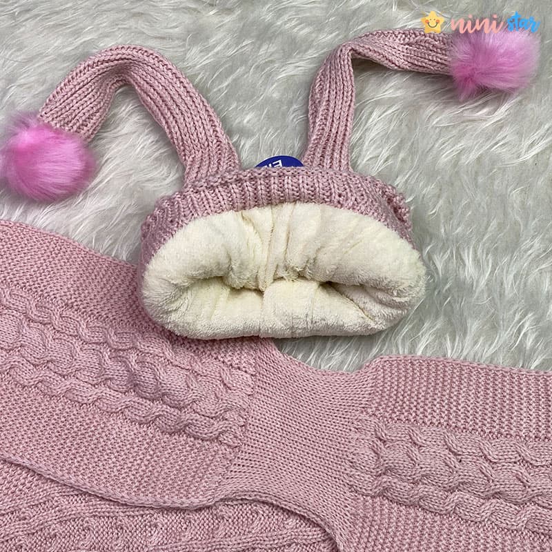 کلاه وشال گردن 2 پوم گوش دار 3 تا 12 سال — تصویر ۵