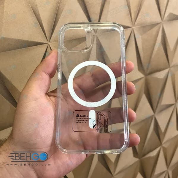 کاور گوشی آیفون مدل پشت شفاف دوررنگی مگ سیف دار iphone 11 — تصویر ۴