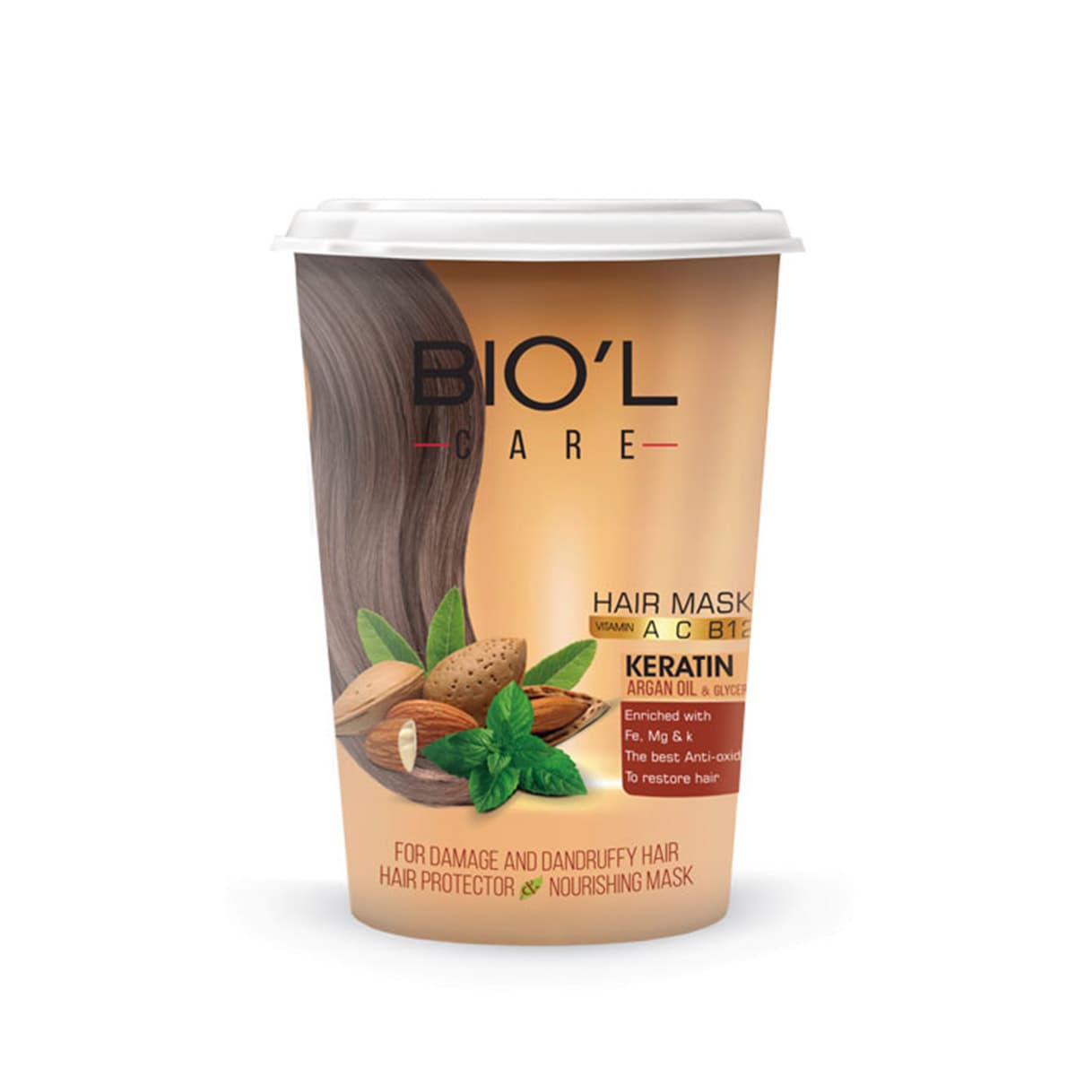 ماسک مو بیول سری Vitality مدل Almonds and mint حجم 500 میلی لیتر بیول – Biol
