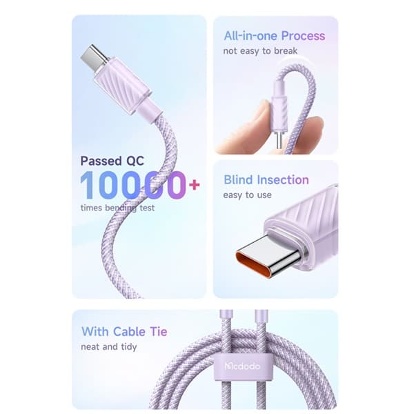کابل USB به USB-C مک دودو مدل CA-3653 طول 2 متر — تصویر ۵