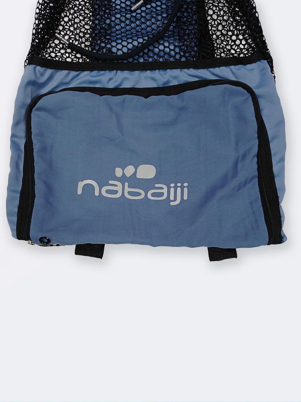 مش بگ ( mesh bag ) آبی رنگ توری برای خشک شدن سریع وسایل استخر ، ساحل و دریا نابایجی ( Nabaiji ) — تصویر ۶