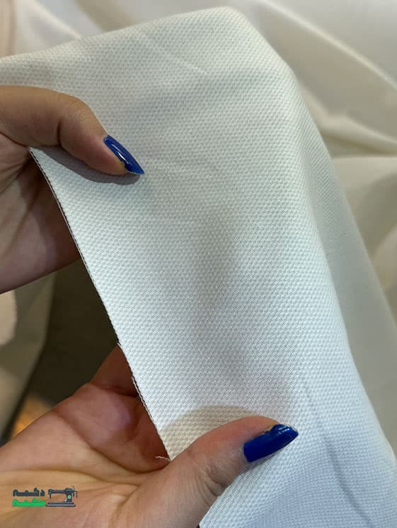 پارچه لینن نچرال کجراه ساده سفید رنگ — تصویر ۵