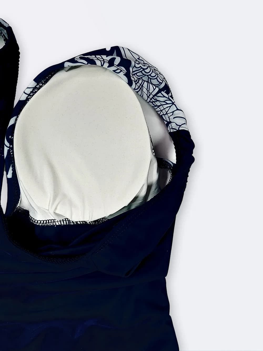 مایو شیک کمر شیشه ای زنانه شیک در مدل اسلیپ کاپدار اسپیدو ( Speedo ) سرمه ای — تصویر ۵