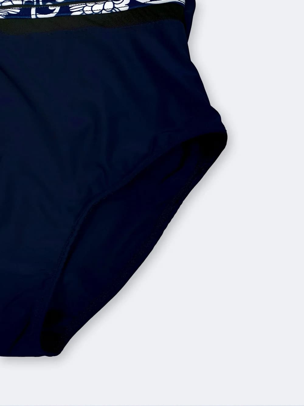 مایو شیک کمر شیشه ای زنانه شیک در مدل اسلیپ کاپدار اسپیدو ( Speedo ) سرمه ای — تصویر ۶