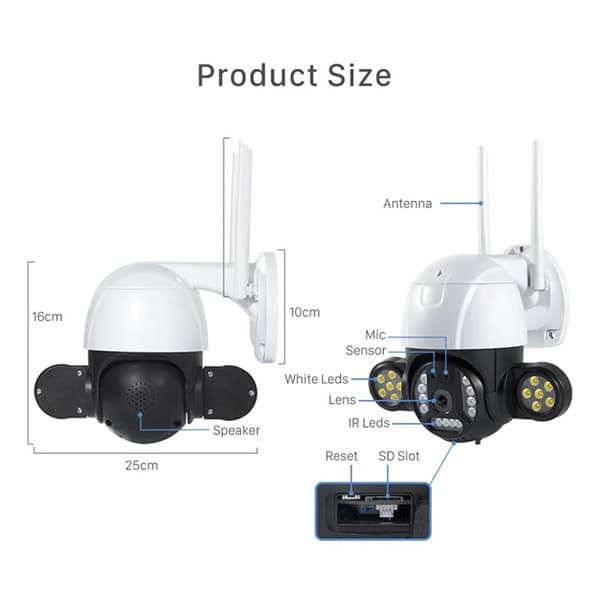 دوربین مداربسته تحت شبکه مدل V380-5MP اصلی — تصویر ۲
