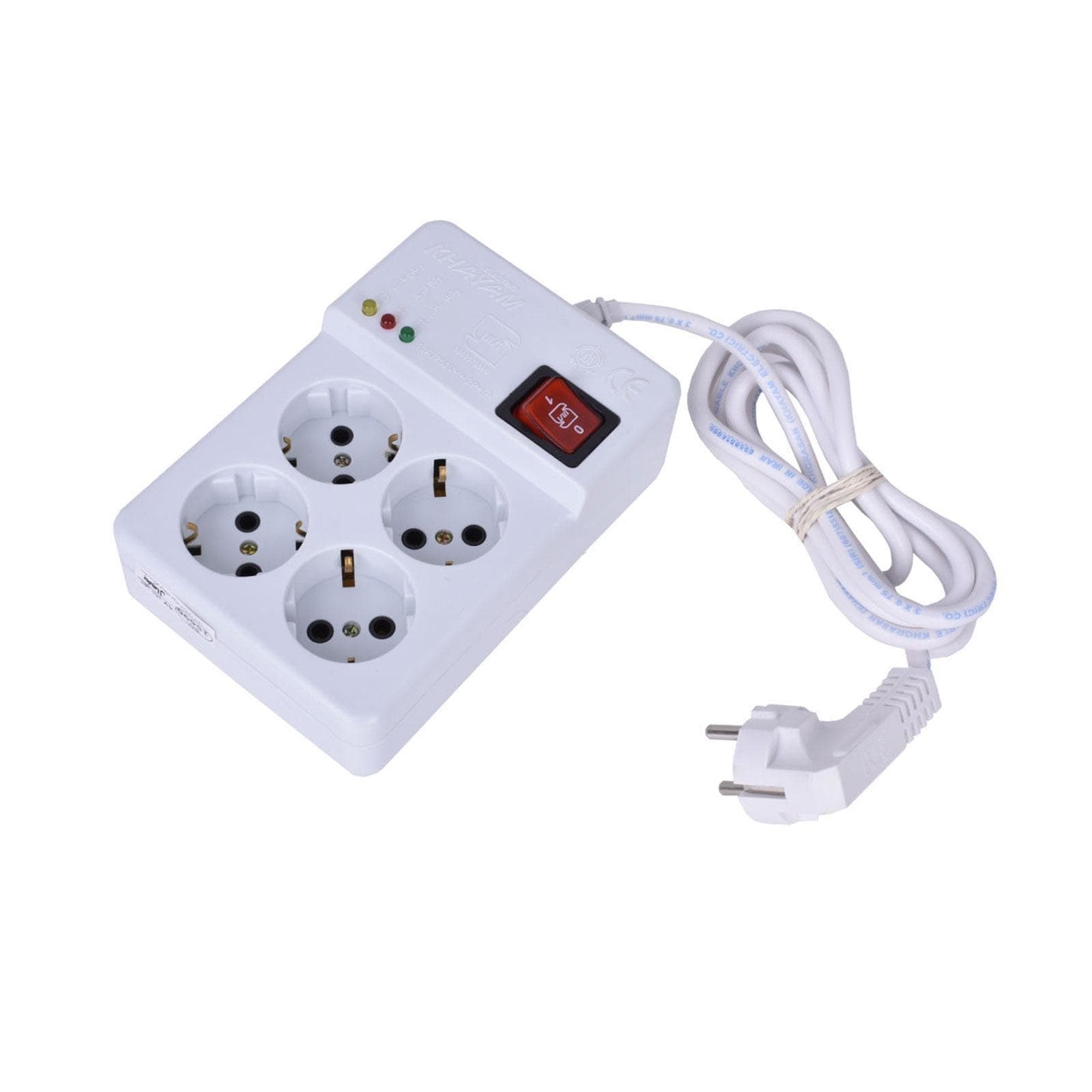 محافظ 4 خانه کامپیوتر/ یخچال (مغزی سرامیکی) ارت دار خیام الکتریک با کابل 3 متر