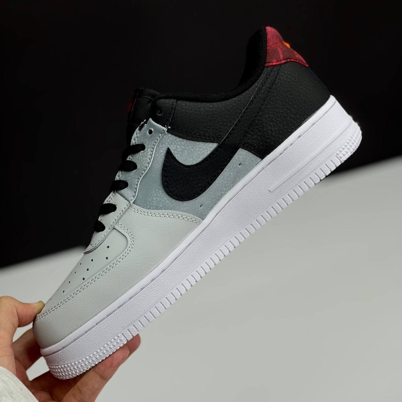 نایک ایر فورس وان مشکی طوسی Nike Air Force 1 Black Grey — تصویر ۲