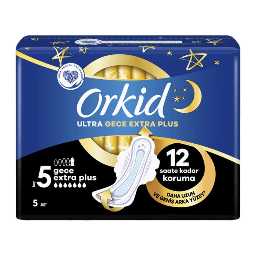 پد بهداشتی شبانه Orkid مدل Ultra Night مناسب استفاده در شب بسته 5 عددی