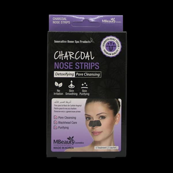 چسب بینی ورقه ای MBeauty مدل Charcoal حاوی ذغال فعال بسته 5 عددی — تصویر ۲