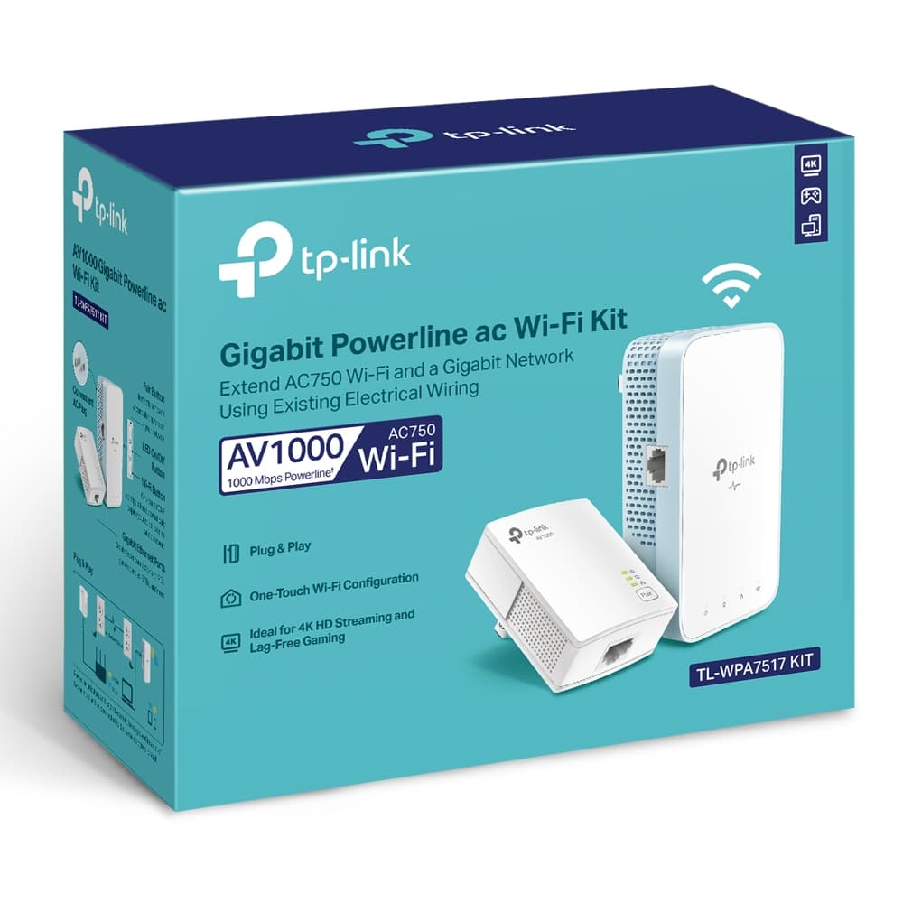 پاورلاین TP LINK TL-WPA7517 KIT AV1000 Gigabit Powerline ac Wi-Fi Kit