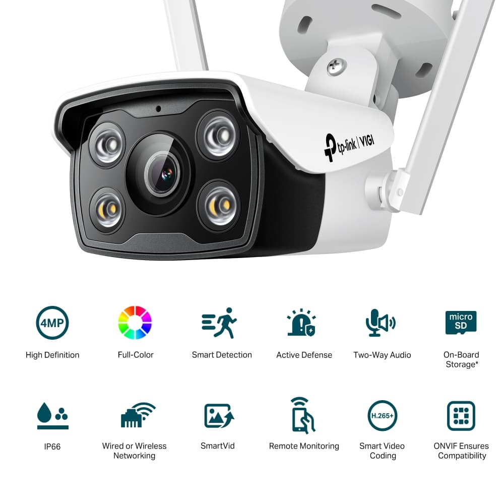 TPLINK VIGI C340 4MP Outdoor Full-Color Wi-Fi Bullet Network Camera — تصویر ۲