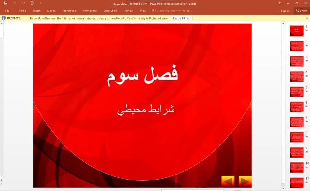 پاورپوینت فصل سوم: شرایط محیطی (11 اسلاید)