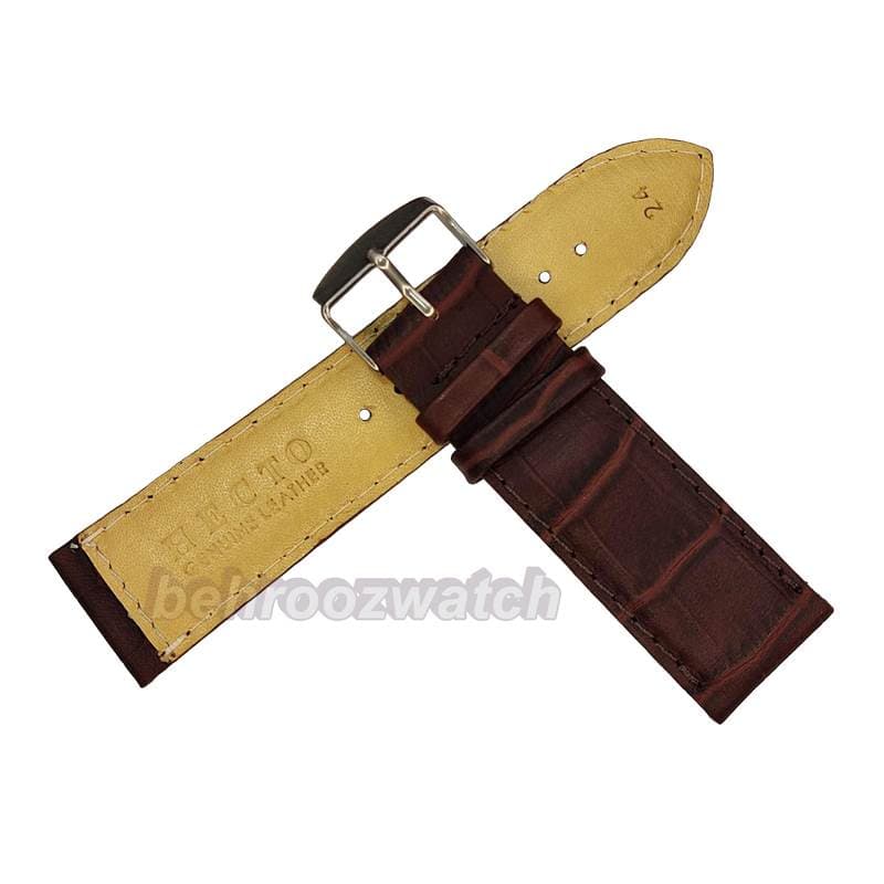بند ساعت مچی مردانه چرم کبرا (HECTO) طرح دار کاکائویی 24 — تصویر ۷