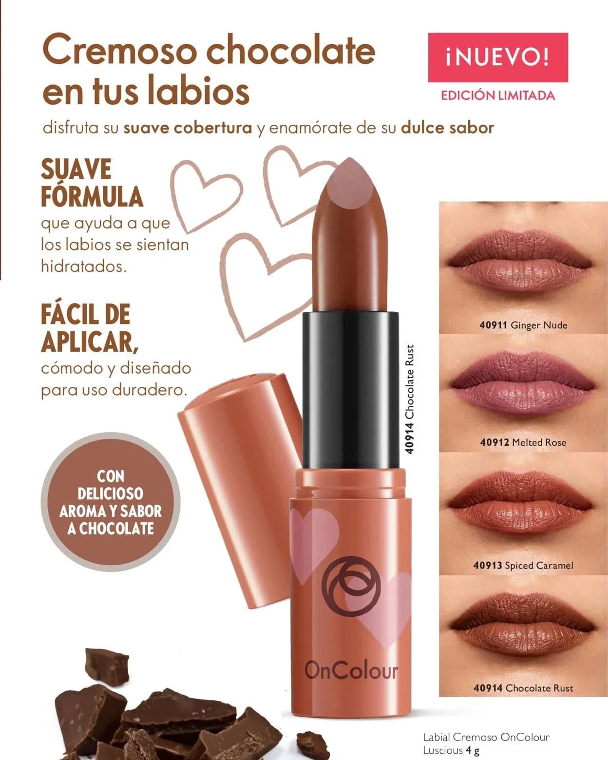 رژ لب کرمی شکلاتی آنکالر اوریفلیم OnColour Cream Lipstick — تصویر ۳