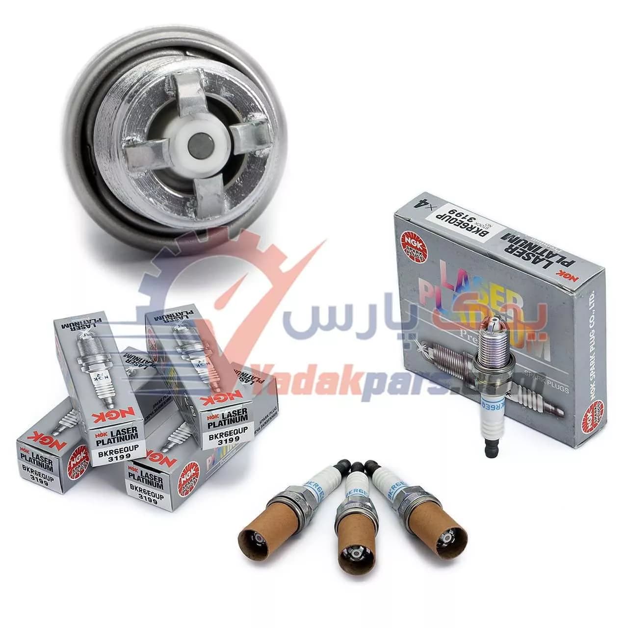 شمع خرچنگی NGK پایه کوتاه پلاتینیوم لیزر (بسته 4 عددی) — تصویر ۴